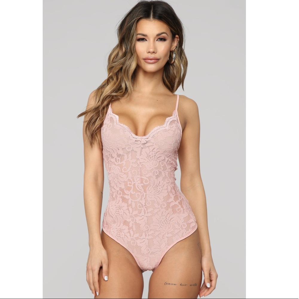 Bodysuit - lingerie or a top,  XS NWT Blush